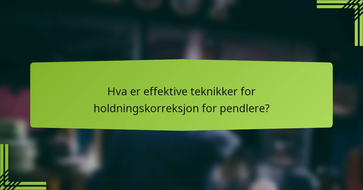 Hva er effektive teknikker for holdningskorreksjon for pendlere?