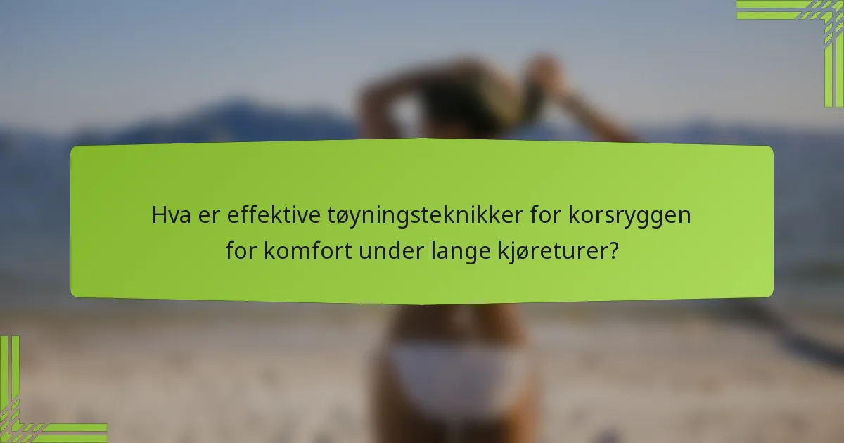 Hva er effektive tøyningsteknikker for korsryggen for komfort under lange kjøreturer?
