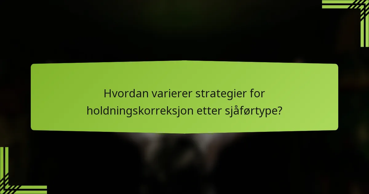Hvordan varierer strategier for holdningskorreksjon etter sjåførtype?